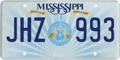 MS license plate JHZ993