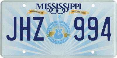 MS license plate JHZ994