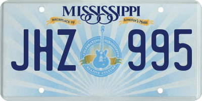 MS license plate JHZ995