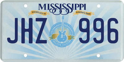 MS license plate JHZ996