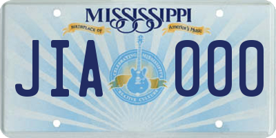 MS license plate JIA000
