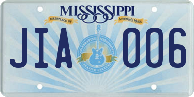 MS license plate JIA006