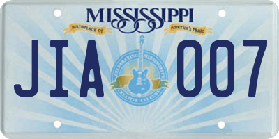 MS license plate JIA007