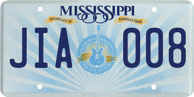 MS license plate JIA008