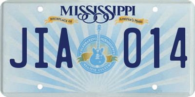 MS license plate JIA014