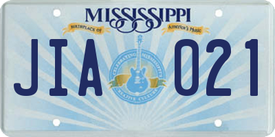 MS license plate JIA021