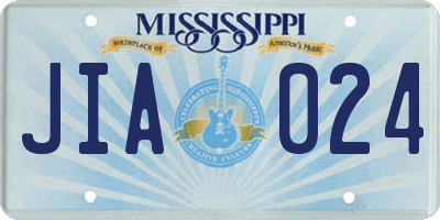 MS license plate JIA024