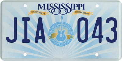 MS license plate JIA043