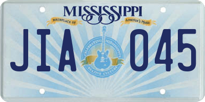 MS license plate JIA045