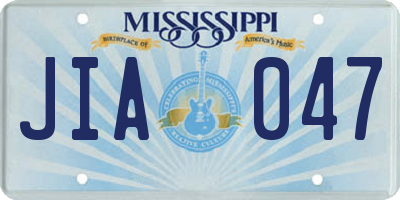 MS license plate JIA047