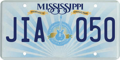 MS license plate JIA050