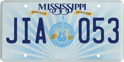 MS license plate JIA053
