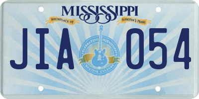 MS license plate JIA054