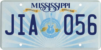 MS license plate JIA056