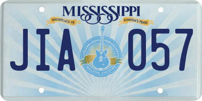 MS license plate JIA057