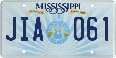 MS license plate JIA061