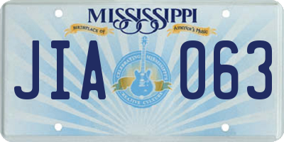 MS license plate JIA063