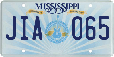 MS license plate JIA065