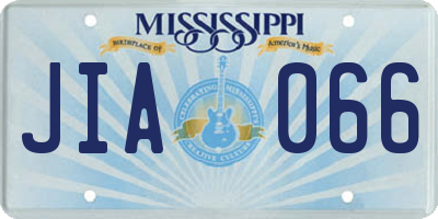 MS license plate JIA066