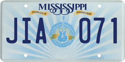 MS license plate JIA071