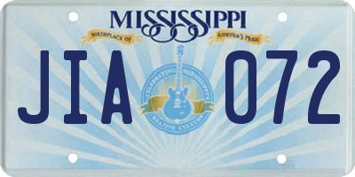 MS license plate JIA072