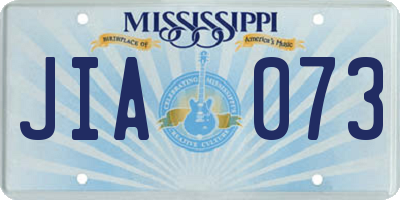 MS license plate JIA073