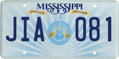 MS license plate JIA081