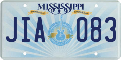 MS license plate JIA083