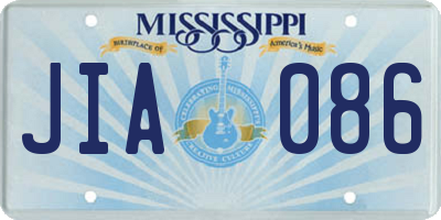 MS license plate JIA086
