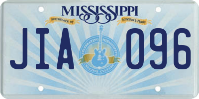 MS license plate JIA096