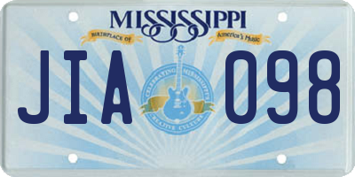 MS license plate JIA098
