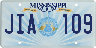 MS license plate JIA109