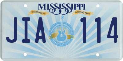 MS license plate JIA114