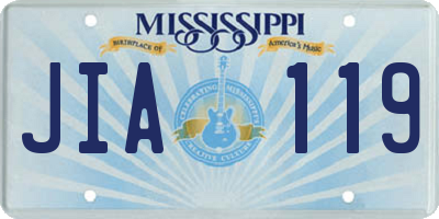 MS license plate JIA119