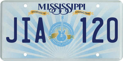 MS license plate JIA120
