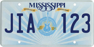 MS license plate JIA123