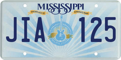 MS license plate JIA125
