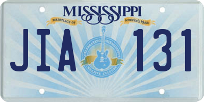 MS license plate JIA131