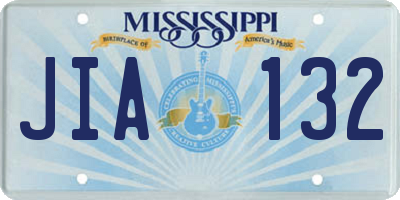 MS license plate JIA132