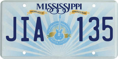 MS license plate JIA135