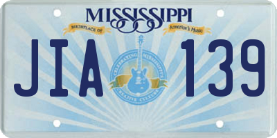 MS license plate JIA139