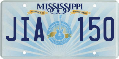 MS license plate JIA150