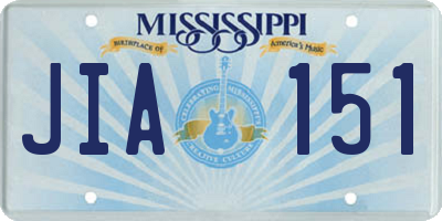MS license plate JIA151