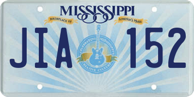 MS license plate JIA152