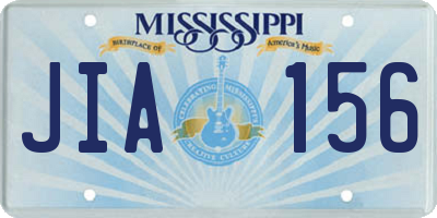 MS license plate JIA156