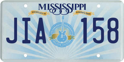 MS license plate JIA158