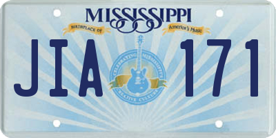 MS license plate JIA171