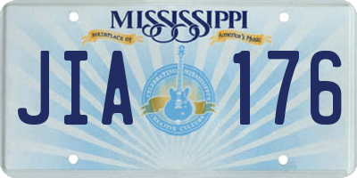MS license plate JIA176