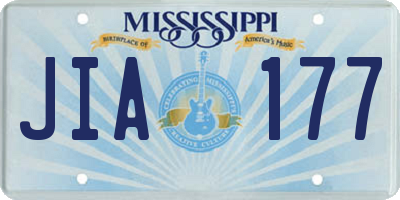 MS license plate JIA177