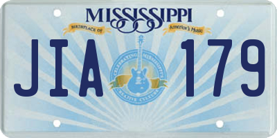 MS license plate JIA179